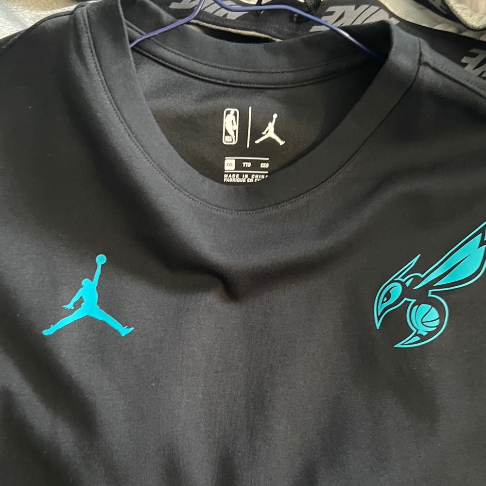 Jordan Black Tee with Teal Graphics